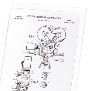 Patent of cinematography camera (1937) (Pack of 8 cards)