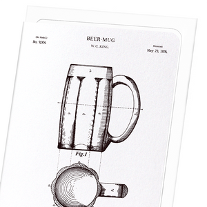 Patent of beer-mug (1876) (Pack of 8 cards)