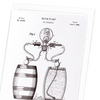 Patent of beer pump (1886) (Pack of 8 cards)