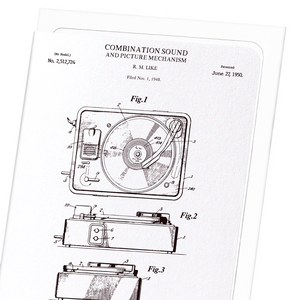 Patent of sound and picture mechanism (1950) (Pack of 8 cards)