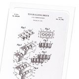 Patent of toy building brick (1961) (Pack of 8 cards)