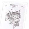 Patent of piano construction (1950) (Pack of 8 cards)