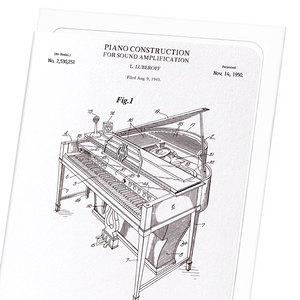 Patent of piano construction (1950) (Pack of 8 cards)