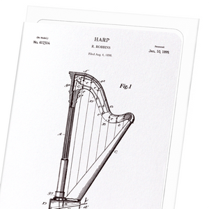 Patent of harp (1899) (Pack of 8 cards)