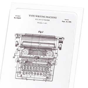 Patent of type writing machine (1889) (Pack of 8 cards)