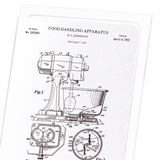 Patent of food handling apparatus (1937) (Pack of 8 cards)