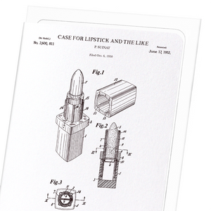 Patent of lipstick case (1952) (Pack of 8 cards)