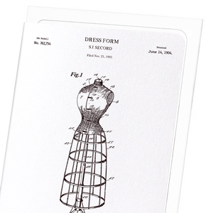 Patent of dress form (1904) (Pack of 8 cards)