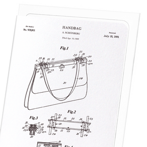 Patent of handbag (1909) (Pack of 8 cards)