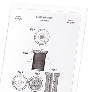 Patent of thread spool (1877) (Pack of 8 cards)