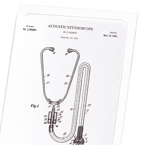 Patent of stethoscope (1945) (Pack of 8 cards)