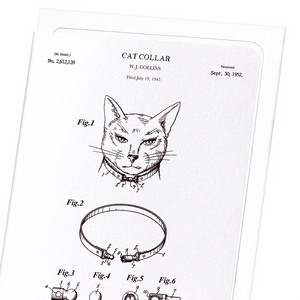 Patent of cat collar (1952) (Pack of 8 cards)