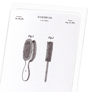 Patent of a hair brush (1870) (Pack of 8 cards)