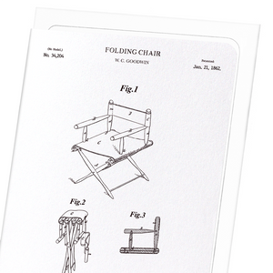 Patent of folding chair (1862) (Pack of 8 cards)