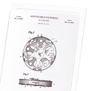 Patent of adjustable film reel (1915) (Pack of 8 cards)