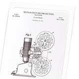 Patent of motion picture projecting machine (1934) (Pack of 8 cards)