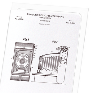 Patent of photographic film winding (1920) (Pack of 8 cards)