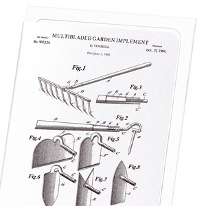 Patent of garden implement (1904) (Pack of 8 cards)