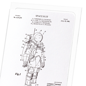 Patent of spacesuit (1980) (Pack of 8 cards)