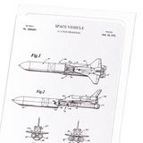 Patent of space vehicle (1975) (Pack of 8 cards)