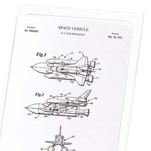 Patent of space vehicle (1975) (Pack of 8 cards)