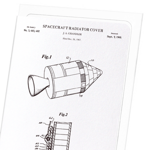 Patent of spacecraft Radiator Cover (1969) (Pack of 8 cards)