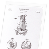 Patent of space capsule (1966) (Pack of 8 cards)