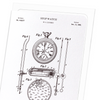 Patent of stopwatch (1889) (Pack of 8 cards)