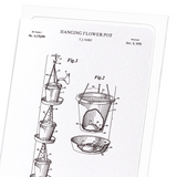 Patent of hanging flower pot (1979) (Pack of 8 cards)