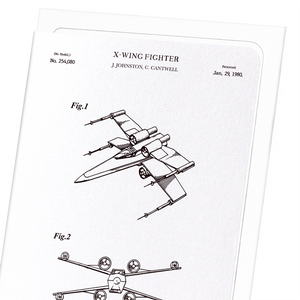 Patent of X-wing fighter (1980) (Pack of 8 cards)