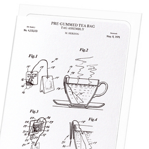 Patent of pre-gummed tea bag (1979) (Pack of 8 cards)