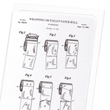 Patent of wrapping or toilet paper roll (1891) (Pack of 8 cards)