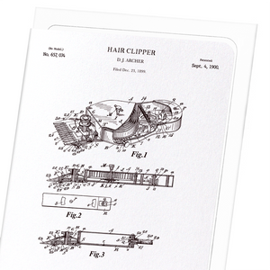 Patent of hair clipper (1900) (Pack of 8 cards)