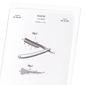 Patent of razor (1902) (Pack of 8 cards)