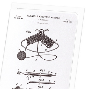 Patent of knitting needle (1937) (Pack of 8 cards)