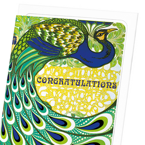 Congratulations peacock (Pack of 8 cards)