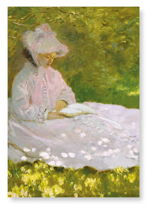 Spring time reading by monet : 2 prints