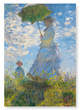 Lady with a parasol by monet : 2 prints