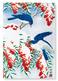 Couple of birds and nandina (Pack of 2 prints)