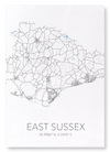 East Sussex cutout (Pack of 2 prints)