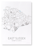 East Sussex cutout (Pack of 2 prints)