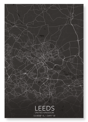 Leeds full map (Pack of 2 prints)