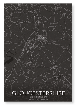 Gloucestershire full map (Pack of 2 prints)