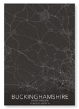 Buckinghamshire full map (Pack of 2 prints)