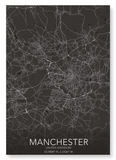 Manchester full map (Pack of 2 prints)