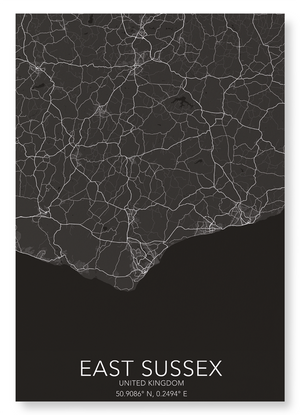 East Sussex full map (Pack of 2 prints)