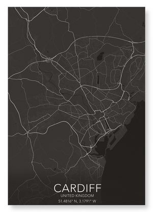 Cardiff full map (Pack of 2 prints)