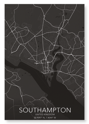 Southampton full map (Pack of 2 prints)