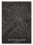 Nottingham full map (Pack of 2 prints)