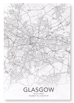 Glasgow full map (Pack of 2 prints)